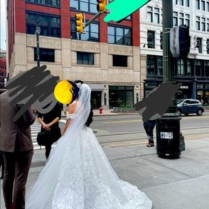 White wedding dress; Tony Ward